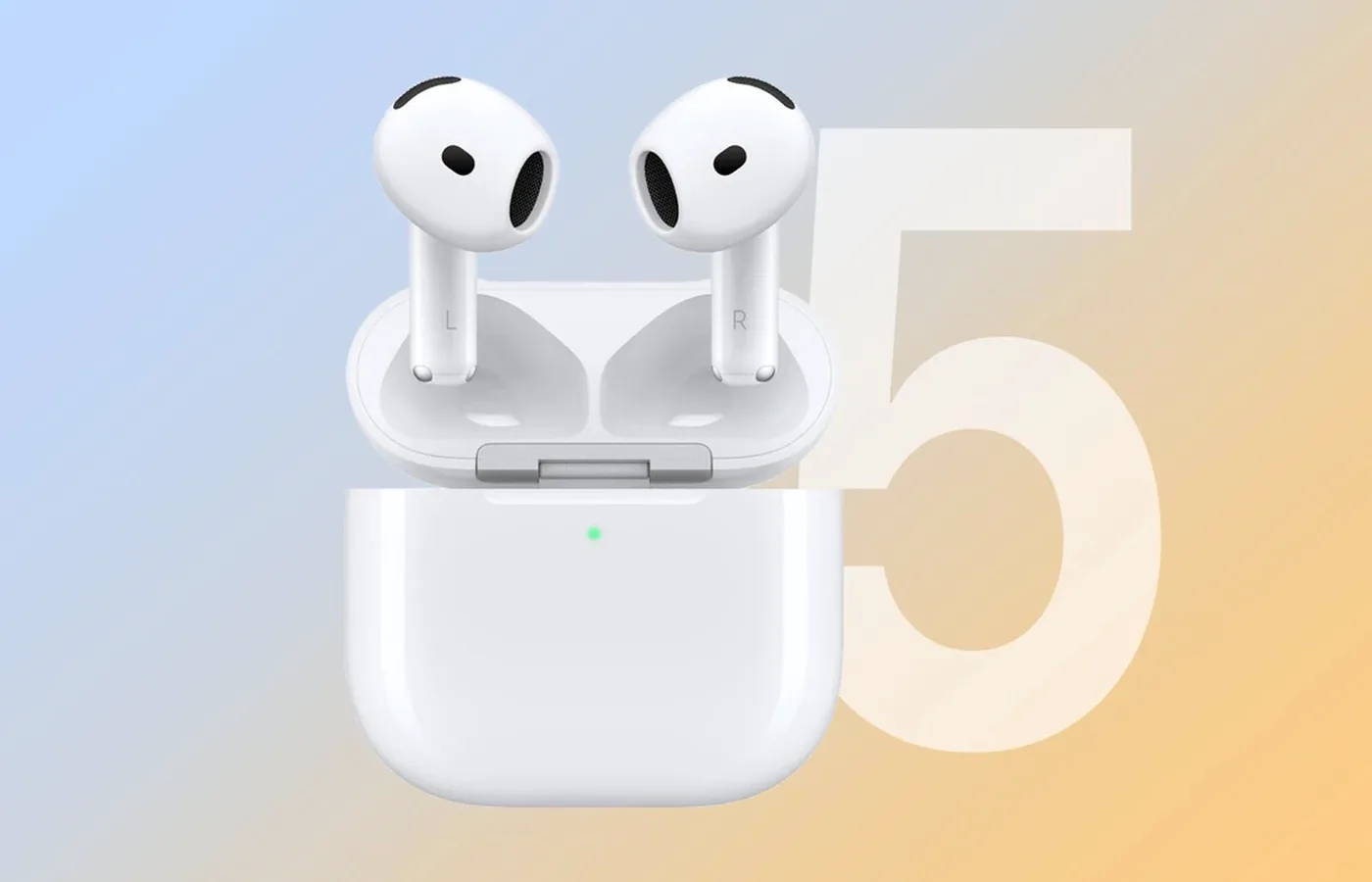 Composición conceptual de unos posibles AirPods 5 dentro de su estuche