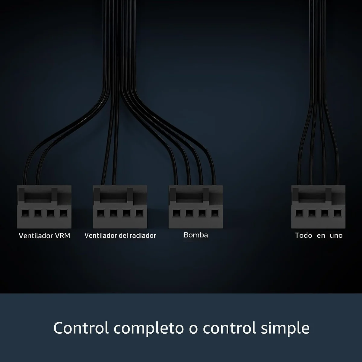 Single 4-pin connector or splitter cable