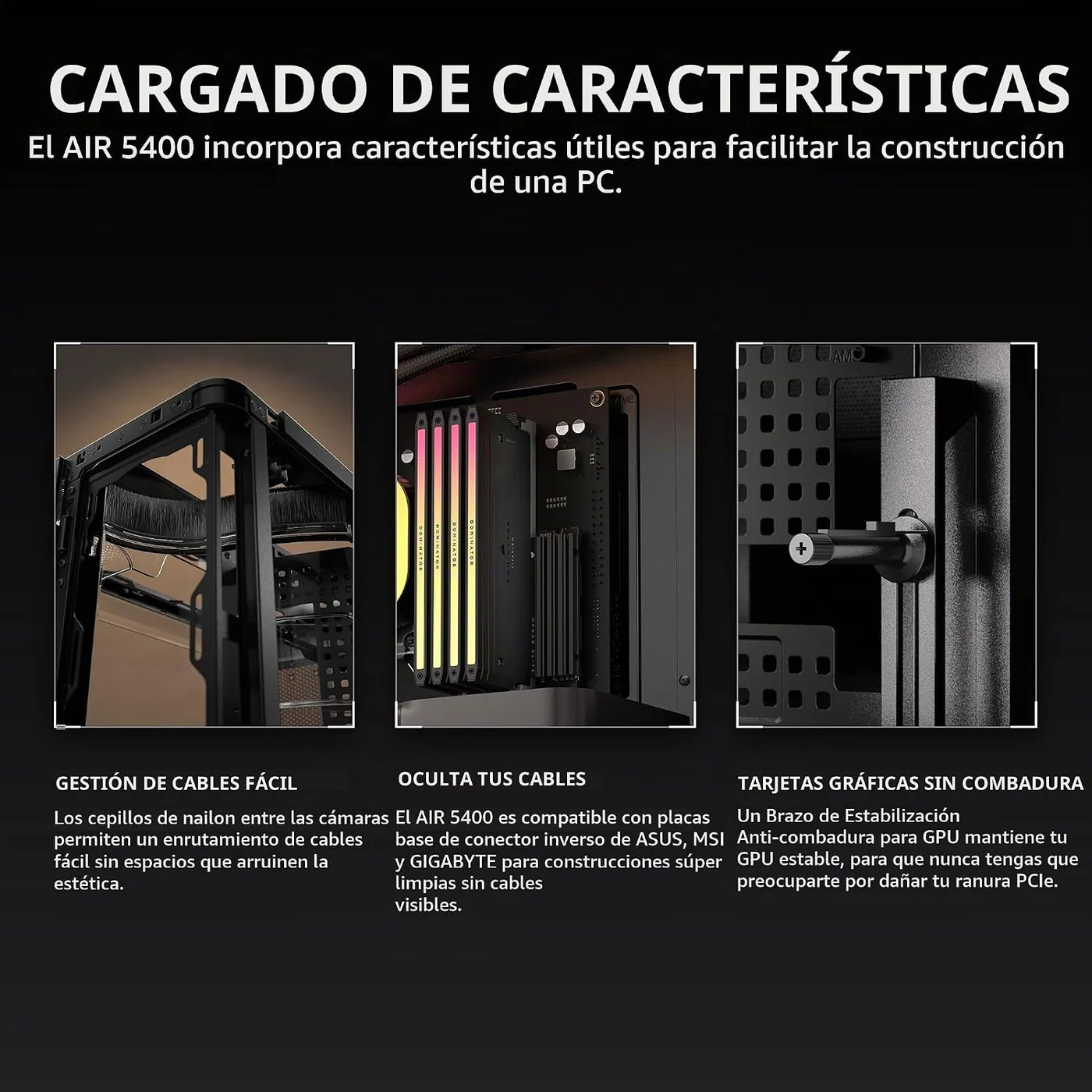 Espacio interior para tarjetas de hasta 360 mm