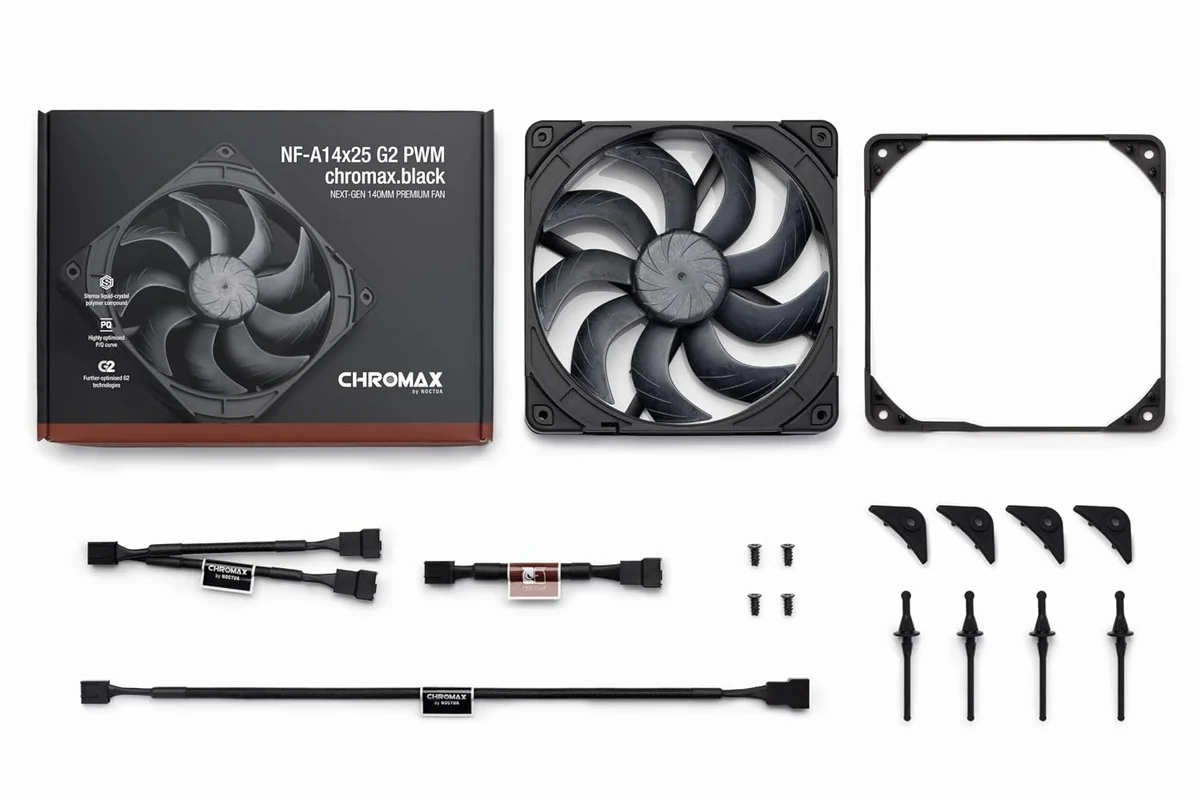 Contenido de la caja: ventilador, cables, tornillos y almohadillas antivibración