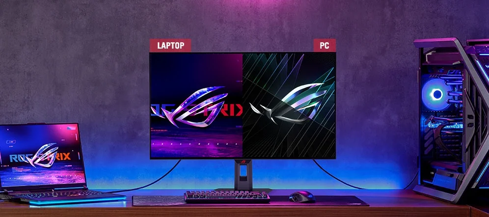 One keyboard and mouse for the PC and the laptop