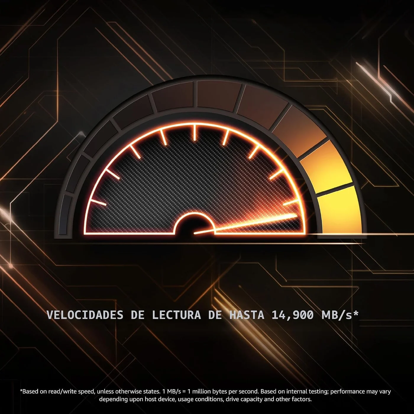 Velocidades de lectura de hasta 14.900 MB/s