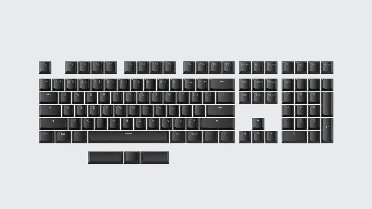 Wooting Double Shot Backlit PBT Just Black keycap set